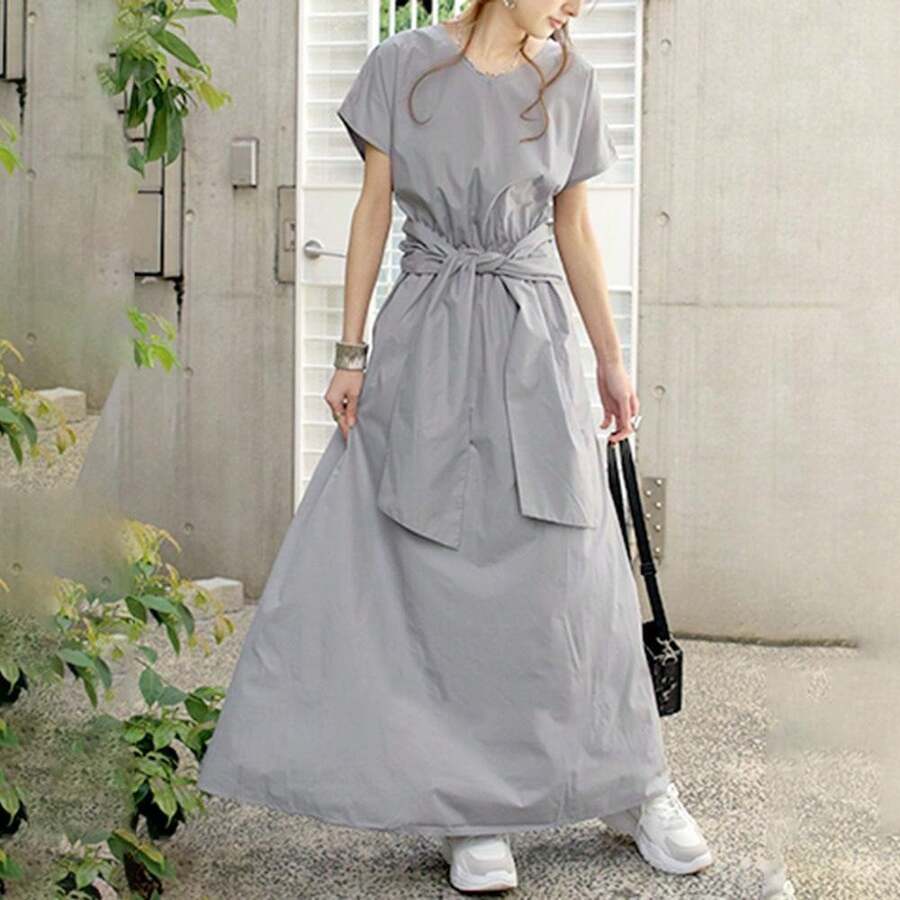 Women Long Dresses - 灰色 - 查看 1