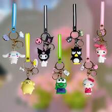 1/7 件套粉色 Hello Kitty 猫可爱防水钥匙扣(女士适用)、紫色 Kuromi 硅胶趣味包包挂饰及汽车必备配件、生日及毕业教师答谢礼物、护士防污防锈钥匙扣(带挂绳)、肉桂卷周边、Sanrio 授权商品。汽车配件(学校背包)、卡通哥特风 Y2K 风格 - 彩色 - 查看 19