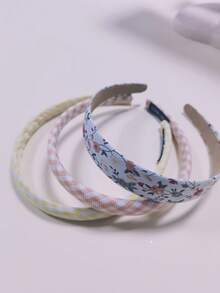 1/3/5 piezas Diademas escocesas para mujeres, aro para el cabello estilo francés retro, accesorios de cabello versátiles para lavarse la cara, uso al aire libre, para todas las estaciones - Multicolor - Ver 20