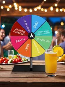 1 套幸运轮游戏旋转轮，有趣的彩色手动转轮，坚固的支架和免费笔，适用于活动、抽奖、教室、零售店、订婚婚礼派对娱乐、派对装饰、有趣的家庭活动游戏 - 彩色 - 查看 5