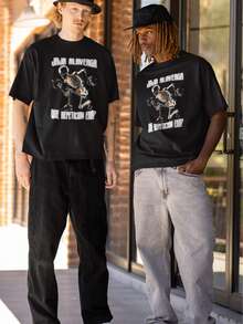 Playera Oversize Para Hombre Calacas Chidas "Que repeticion era" Algodón