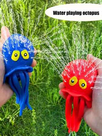 儿童八爪鱼捏捏玩宝宝戏水洗澡玩具莲蓬头水八爪鱼喷水减压玩具宝宝洗澡必备玩具
