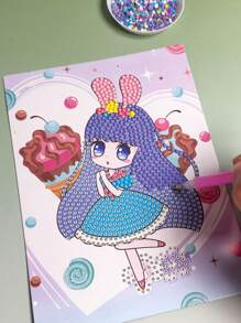 12 Stücke, süße Cartoon-Mädchen mit Handgriff, DIY Diamant Malset mit niedlichen kleinen Mädchen Mustern, kreative handgefertigte Diamant Aufkleber für Studenten, um Spaß am Handwerk zu erleben, die Konzentration zu verbessern und Spaß ins Leben zu bringen, geeignet für Anfänger für asymmetrisch geformte helle Diamant Bastelsets, als Geschenk für Studenten zum Schulanfang, Geburtstagsgeschenk, Feiertags-Geschenk, Wanddekoration für Zuhause im DIY Diamant Malerei Stil.