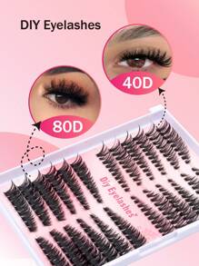 Curl D DIY ラッシュクラスター 40D 8-16mm つけま つけまつげ延長キット 216個入り自己適用用