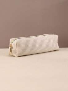 1/2/5个装灯芯绒白色铅笔盒，多功能铅笔盒，菱形图案大容量铅笔盒，文具包，学生铅笔盒，铅笔袋，书包