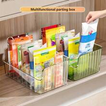 1pc 6-Compartments Detachable Spice Rack, Large Capacity Kitchen Condiment Storage Box, Suitable For Fridge, Cabinet, Countertop Seasoning Organization