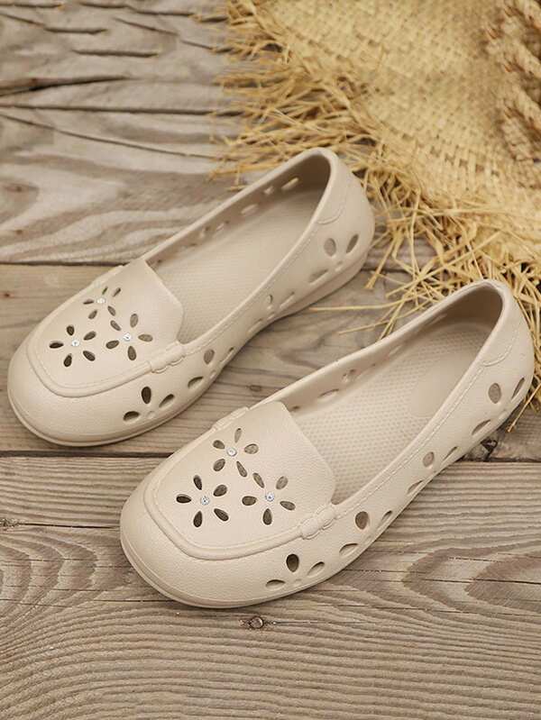 Sandalias planas para mujer, zapatos de mamá, zapatos de playa, zapatos acuáticos, zapatos de verano con punta cerrada