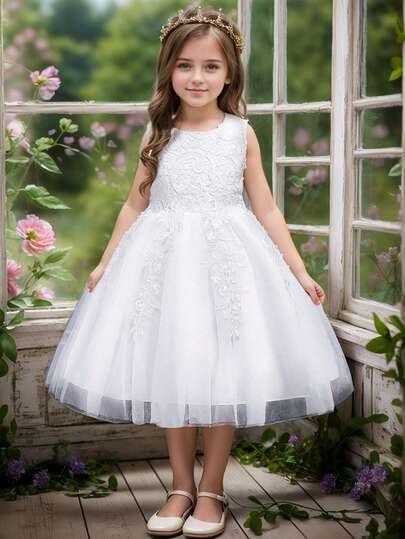 年轻女孩奢华短款派对礼服，花童婚礼生日礼服，适合所有季节