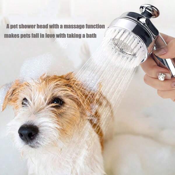 Revolutionize Your Pet's Bath Time! This Shower Head With Massage And Grooming Functions, Along With One - Click Water Control, Will Make Your Pet Love Taking Baths. It's Simple And Convenient. The Clip Fits Comfortably On Your Finger, With A Great Feel And Won't Fall Off. It's Also A Great Helper For Human Hair - Washing.