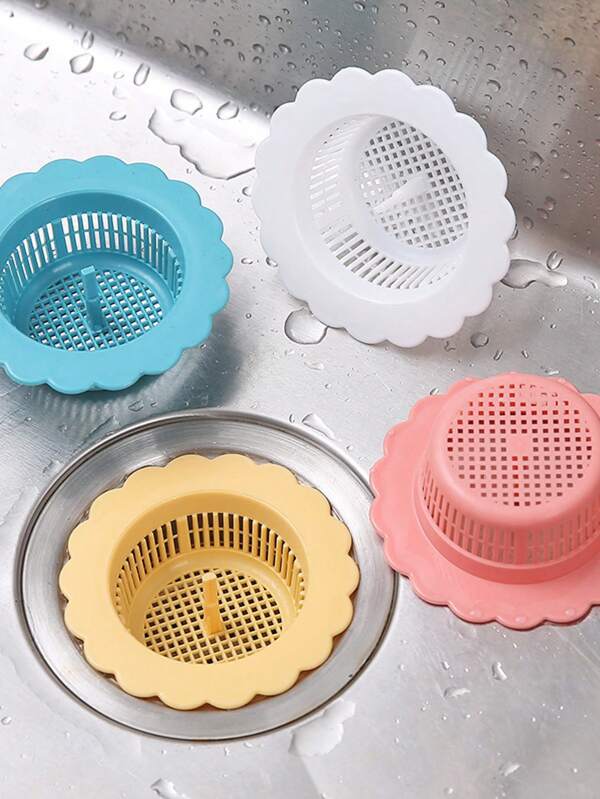 1 pièce Passoire de cuisine perforée multicolore, filtre de drain de salle de bain, filet de retenue de drain de sol pour évier, filtre alimentaire, couvercle de drain en plastique