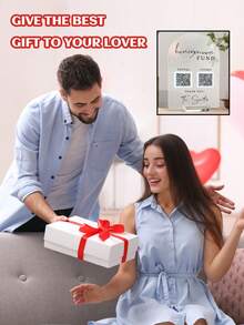 Decoración de mesa con logotipo de código QR personalizado hecho de material acrílico. Admite personalización de nombre/fecha/varios tipos de letra, carga tu código QR personalizado, logotipo de código QR de 18.7 * 13.7 cm para compartir el amor, adecuado para bodas, fiestas, cumpleaños y otras ocasiones, regalos exquisitos para novias, novios, parejas, amigos, etc., impresión gráfica, hogar y vida, decora tu hogar, recuerdos, reutilizable, adorable, de alta calidad - Multicolor - Ver 5