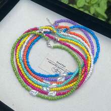 1pc Elegant Colorful Beaded Asymmetrical Baroque Pearl Bohemian Necklace For Women, Suitable For Summer Holiday Beach Travel Wear - Baroque Pearl Beaded Necklace - View 4