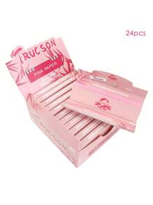 6/12/24 pedaços de papel cartão para cigarro, papel pré-enrolado rosa de 110 mm, 32 folhas por livro, acessórios para papel em rolo feitos à mão, papel em rolo ultrafino de queima lenta com pontas pontiagudas, adequado para presentes de Natal, presentes de Halloween, presentes de Dia dos Namorados, presentes de Dia das Mães, presentes de Ano Novo, artigos para festas e feriados, fácil de transportar