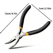 2 piezas/1 pieza Alicates de boca curva DIY de 12 mm, 1 anillo dorado y 1 anillo dorado que se pueden utilizar para hacer y reparar diversos accesorios de joyería