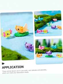 10/30个随机颜色迷你墨西哥钝口螈彩色树脂摆件，可爱微型动物模型装饰，蛋糕装饰DIY工艺品，花园装饰