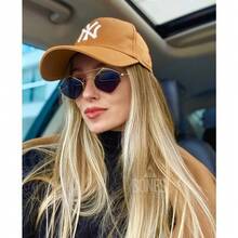 New York Curved Brim Cap For Men And Women In All Colors - Camel - View 2