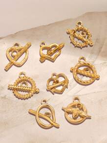 3 Stücke/Set Edelstahl Toggle OT Verschlüsse, Haken Schnallen Verbinder, Silber und Gold für Armband, Halsketten Herstellung, Herz, rund und andere Formen, 18 Karat Gold Schmuck, Accessoires, Halsketten Verlängerung, Schmuckherstellung, Armband Werkzeug, Kleinigkeiten, Anhänger für Schmuckherstellung, Bastelzubehör, Halsketten Verlängerung, Armband Verlängerung, Anhänger für Schmuckherstellung, Schmuck Zubehör & Komponenten, Schmuckherstellung Verschlüsse & Haken