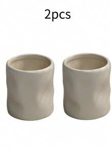 Cabin Kangaroo 1 件/2 件纹理陶瓷化妆刷架，不对称浮雕设计高端办公桌收纳笔筒，迷你陶瓷花瓶装饰，适用于客厅、卧室、办公室、节日礼物、生日、假日海滩、浴室收藏、卧室收藏，大容量 - 彩色 - 查看 17