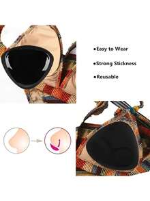 2pcs Washable Bra Cup Inserts For Bikini Tops Bra Cup Inserts, Sports Cup Inserts Push-Ups Breathable, Removable For Women, Heart-Shaped Breast Pads Self-Adhesive Chest Pads For Women Bikini Swimsuits Push-Ups Thickened Breathable Sponge Bra Insert Pads - Multicolor - View 5