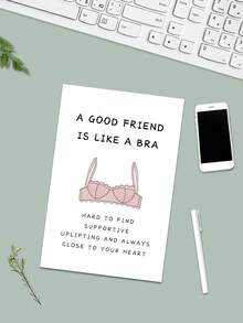 1 cartão de aniversário engraçado para mulheres, amigas, irmãs, cartão de amizade "Uma boa amiga é como um sutiã" para madrinhas - multicolorido - Ver 5