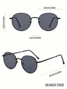 1/2 件女士复古金属几何圆形嘻哈派对装饰时尚眼镜套装海滩配饰女士眼镜遮阳镜适合夏季海滩度假、户外、旅行 - 彩色 - 查看 4