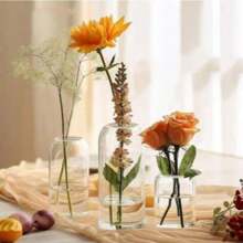 1PC Glass Hydroponic Vase Minimalist Transparent Glass Vase Cylinder Flower Vase Use For Floral Wedding Home Decor