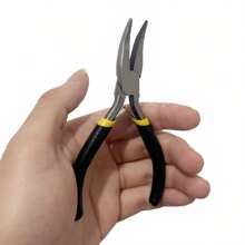 2 piezas/1 pieza Alicates de boca curva DIY de 12 mm, 1 anillo dorado y 1 anillo dorado que se pueden utilizar para hacer y reparar diversos accesorios de joyería