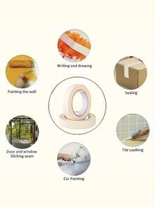 8pcs/6pcs/4pcs/2pcs Solid-Color Adhesive Tape, A Simple Portable Art Tape, Is Used For Painting And Returning To School. It Is Suitable For Painting, Art Students, Art Examinations, Sketching, Oil Painting, Handbooks, Letters, And Handbooks. It Can Be Freely Pasted And Cut At Will. It Is An Essential Tool For Home Decoration,Back To School,School Supplies - Multicolor - View 10