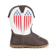 Baby Texan Booties Cheap Soft Comfortable Children's Shoes + 01 Pair Of Cotton Socks Ubuntu Baby Promotion - 藍白色 - 查看 4