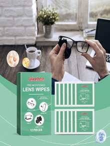 jakehoe 12pcs Lens Cleaning Wet Wipes, Screen Cleaning Cloths In Individual Packages For Portable Cleaning. The Soft Material Can Safely Wipe And Protect The Lens From Scratches. Individually Packaged For Easy Carrying, Keep Your Lenses Clean Anytime, Anywhere.