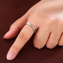 1pc Creative Geometric Design Cubic Zirconia Ring For Girls, Gift For Elders, Ramadan Gift