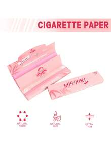 6/12/24 pedaços de papel cartão para cigarro, papel pré-enrolado rosa de 110 mm, 32 folhas por livro, acessórios para papel em rolo feitos à mão, papel em rolo ultrafino de queima lenta com pontas pontiagudas, adequado para presentes de Natal, presentes de Halloween, presentes de Dia dos Namorados, presentes de Dia das Mães, presentes de Ano Novo, artigos para festas e feriados, fácil de transportar