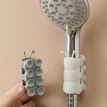 1pc Caterpillar Shower Head Holder, Caterpillar Suction Cup Shower Head Bracket, Universal No-Trace Removable Fixed Base, Bathroom Accessory, Random Height, Adjustable, No Drilling, Bathroom Decor Back To School