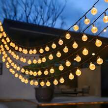 Cordão de luzes de LED com energia solar de 7 m/23 pés, 50 luzes, 8 modos, luzes de fadas em formato de globo solar para decoração de jardim, pátio, casamento, aniversário, festa de Ação de Graças e Natal, branco quente