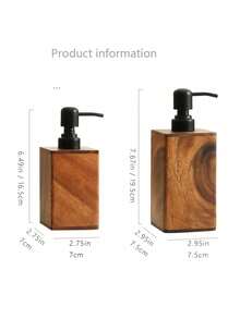 LEEAN Vintage Wooden Soap Dispenser, Solid Wood Outer Frame Bottle With Black Pump , 7 Oz/17 Oz Refillable Liquid Hand Soap Dispenser Bottle For Liquid Lotion, Bathroom Kitchen Dish Soap Dispensers - Rust Brown - View 3