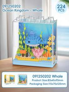Micro Particle Potted Ocean Building Blocks With Display Cover, DIY Colorful Ocean Series Building Blocks, Suitable For Birthday, Father's Day, Mother's Day, Teacher's Day Gifts, Holiday Gifts, Wedding Gifts, Wedding Decorations, Graduation Gifts, Valentine's Day Gifts, Spring/Summer Decor - Multicolor - View 14