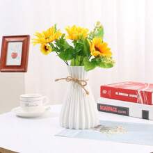 1pc Plastic Flower Vase, Home Decor Vase, Origami Vase, Minimalist Modern Vase, Rope Design Vase, Decorative Scratch-Resistant Vase, European Wedding Home Decor, For Living Room, Desk, Home, Office, Not Suitable For Water Back To School Room Decor School Supplies