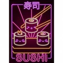 1pc Gift Neon Vintage Japanese Food Ramen Sushi Cat Posters And Prints Canvas Painting Wall Arts Kawaii Cuisine Room Home Shop Decor Optional Frame ,Wall Art With Frame - Multicolor - View 37