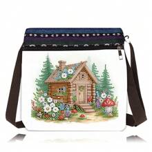 1 pieza Bolso de mano con arte de diamante DIY, Bolso bandolera de pintura de diamantes con forma de animal de 8,7 x 8,5 pulgadas con cristales de strás, cierre con cremallera y correa para mujer, bolso de hombro con forma especial perfecto para uso diario, cenas y viajes, gran regalo hecho a mano para el Día de la Madre, cumpleaños, fiesta de bodas, vacaciones y festivales