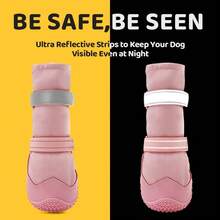Local Delivery-Rainy Weather, Outdoor Anti-Slip Sole Dog Booties For Hardwood Floor Pink-Leg 5  Dog Shoes, Dog Boots & Paw Protectors For Winter Snowy Days - Pink-Leg - View 1