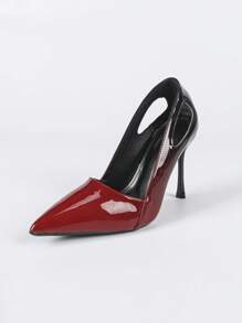 Chaussures à talons hauts élégantes et polyvalentes pour femmes, style minimaliste décontracté sexy et confortable, bout pointu, talons aiguilles noir et rouge, design chic haut de gamme
