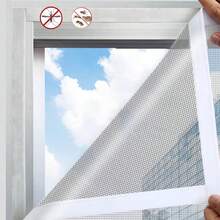 1 Piece Of Mosquito-Proof Screen Self-Adhesive Window Screen Is Non-Porous, DIY Cutting, Easy To Install, Summer Household Invisible Screen - Gray Mesh White Edge - View 3