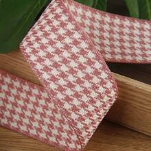 Dual-Color Houndstooth Woven Ribbon, Handmade DIY Bowknot Hair Accessories Shoe Flower Supplies Checker Ribbon, Floral Silk Ribbon - Multicolor - View 6