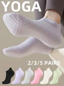 3/5/8 Pairs Of Yoga Fitness Sports Colorful Socks Women's Pilates Mesh Breathable Non-Slip Grip Socks For Dance Yoga Fitness Running