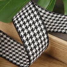 Dual-Color Houndstooth Woven Ribbon, Handmade DIY Bowknot Hair Accessories Shoe Flower Supplies Checker Ribbon, Floral Silk Ribbon - Multicolor - View 21