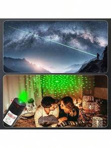 Puntero láser verde de largo alcance y alta potencia, [material actualizado] bolígrafo láser, [2000m] puntero láser verde recargable, adecuado para senderismo, juguete para gatos, recargable por USB - Verde - Ver 5