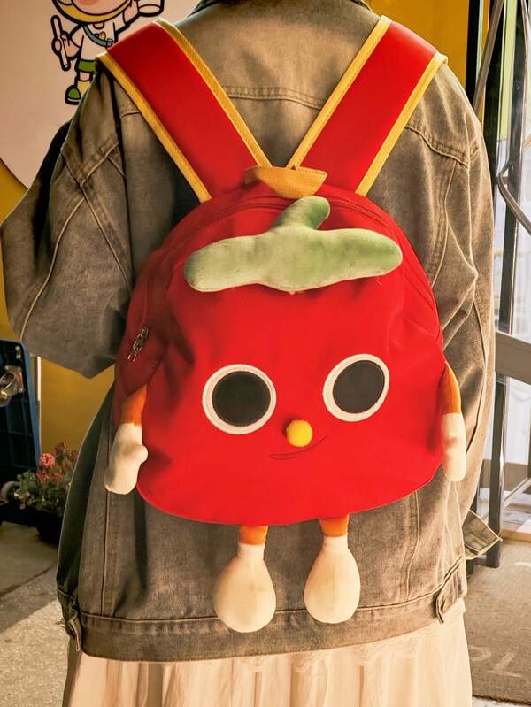 Zaino creativo a forma di grande pomodoro rosso, uno zaino carino per studenti universitari, uno zaino personalizzato per ragazze per lo shopping e il tempo libero, uno zaino molto attraente per viaggi e vacanze, borsa multifunzione per feste, danza, cosmetici e fazzoletti, un ottimo regalo di compleanno.