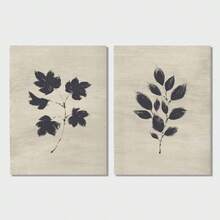 2 件套无框复古植物蕨类花卉艺术海报帆布画，创意帆布海报防水帆布墙艺术，艺术品壁画礼物，卧室、办公室、客厅、咖啡厅、酒吧、墙壁装饰、家庭和宿舍