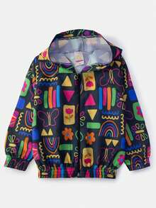 Girls' Windbreaker Set With Hood Pop Retro Black 0565 - Laluna - 黑色 - 查看 3