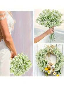 2/10/20/30 /80Pcs Breath Flowers White Gypsophila Bouquets, Real Touch White Fake Flowers UV Resistant Fake White Flowers For Wedding Party Home Decoration,